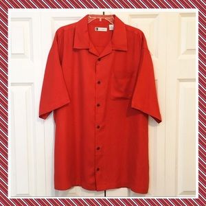 Bachrach Men’s Red 100% Silk Short Sleeve Shirt